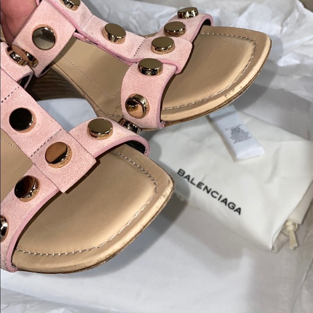 Balenciaga light pink studded wedge 38.5 - US8.5 - Picture 8 of 11